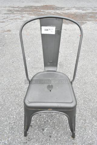 17 Gray Metal Tolix Style Dining Height Chair. 17 Times Your Bid!