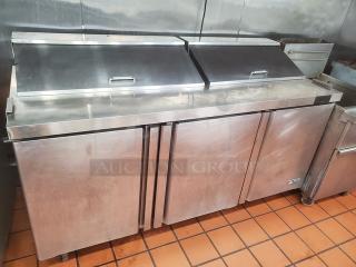 Berg BERS72 3-Door Sandwich Prep Table. On Casters. Good Working Condition.