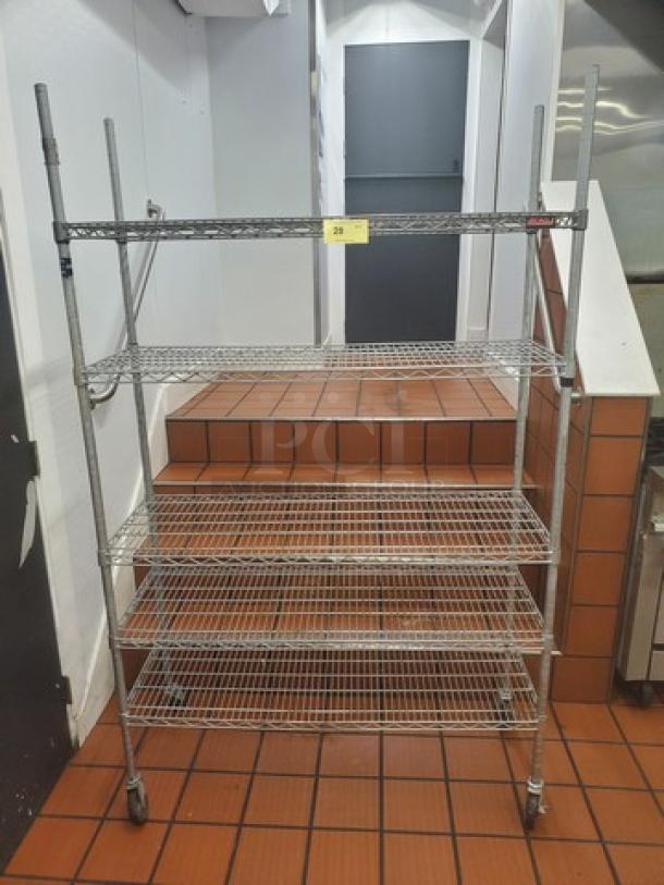 5-Tier Wire Shelving Unit on Casters - Image 1 of 1