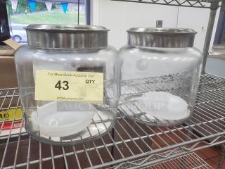 Lot of 2 Glass Storage Jars