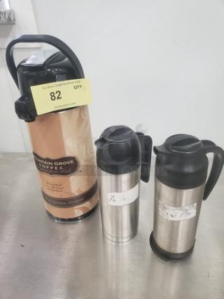 Lot of 2 Insulated Cream Servers and one Coffee Dispenser. (3xBid) - Item #1188457