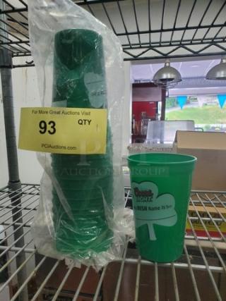 One lot of Green Plastic Cups