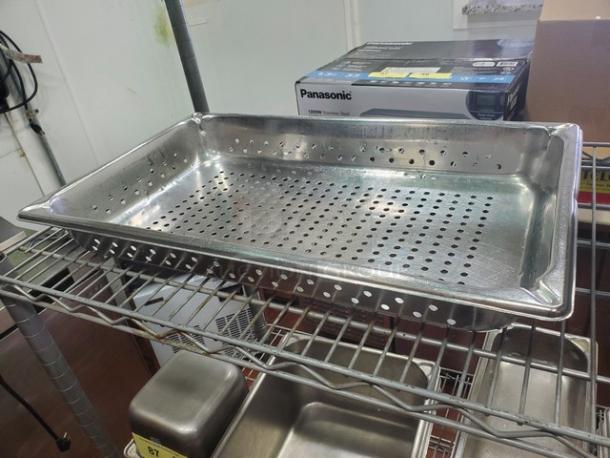 Lot of 6 Winco SPFP2 - Perforated Steam Pan, 25 Gauge Stainless Steel - Full, 2-1/2". (6xBid) - Image 1 of 1