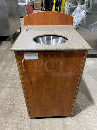Wooden Style Heavy Duty Garbage Disposal Station! Marble Top!