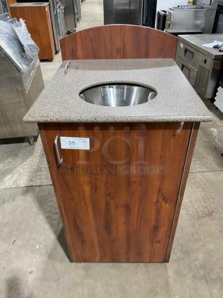 Wooden Style Heavy Duty Garbage Disposal Station! Marble Top! With Plastic Bin!
