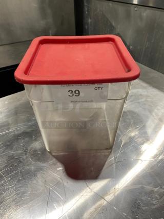 Poly Food Holding/Measuring Container! With Lid!