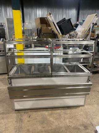 Atlas Metal Industries Commercial 4 Well Hot Food/Steam Table! With Sneeze Guard! With Drop Down Tray Slide! Model WCMBT4 Serial 137899! 115V 1Phase!