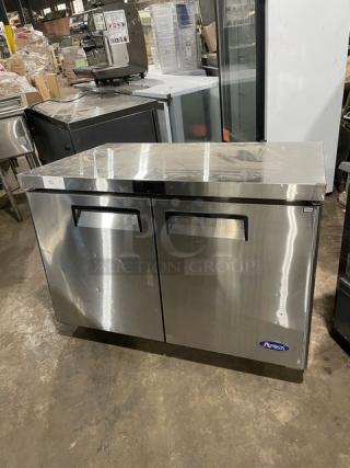 Delfield Commercial 2 Door Under The Counter/Worktop Freezer! All Stainless Steel! With Poly Coated Racks! Model MGF8406GR Serial MGF8406GRAUS1T0322042100C40022! 115V 1Phase!