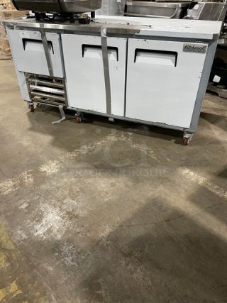 Cooltech Commercial Under The Counter/Worktop 3 Door Freezer! Model CTR72LBF Serial 1216231! 120V!
