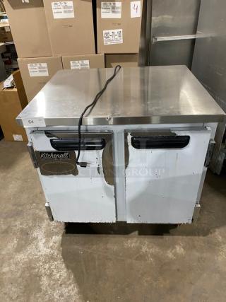 Leader Commercial Refrigerated 2 Door Lowboy/Prep Table! With Poly Coated Racks! Model ESLB36 Serial NF03R3035! 115V 1Phase!