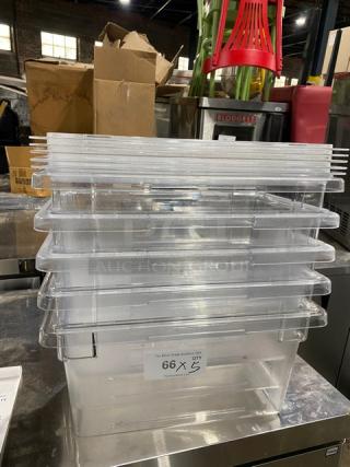 Cambro Camwear 18" x 12" x 9" Clear Food Storage Box! With Lids! Model 12189CW! 5 X Your Bid!