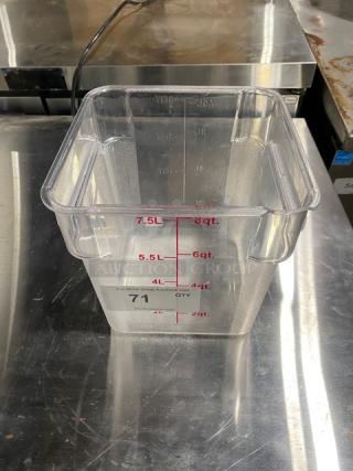 Winco Poly Food Measuring/Storing Container! Model PCSC8C!