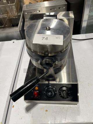 Vevor Commercial Stainless Steel Electric Powered Countertop Round Waffle Maker! Model: UWF-2205! 110-120V! On Legs! - Item #1187527