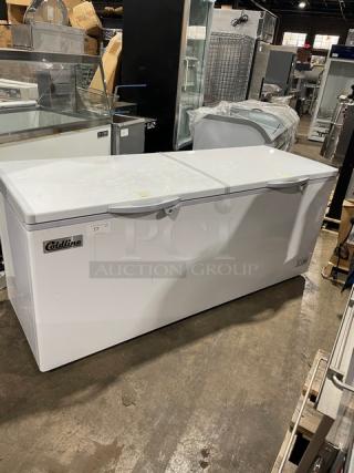 Coldline! Late Model! Commercial White Extra Large Horizontal Chest Freezer! With Lift-Open Split Top! Model: CF76! 115V! Working When Removed! - Item #1187530