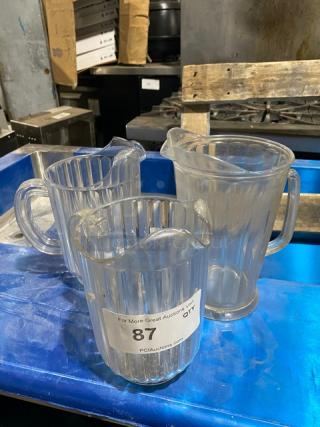 Lot Of Commercial Clear Polycarbonate Beverage Server/Pitcher! ALL ONE MONEY!