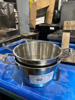 Lot Of Commercial Stainless Steel 3 Qt. Clad Server! With Handles! ALL ONE MONEY!