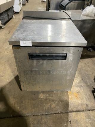 Central Commercial Stainless Steel Single Door Undercounter Worktop Freezer! With Poly Coated Wire Rack! Model: 69K-094A SN: 7190481! 115V 1 Phase! On Casters! - Item #1187561