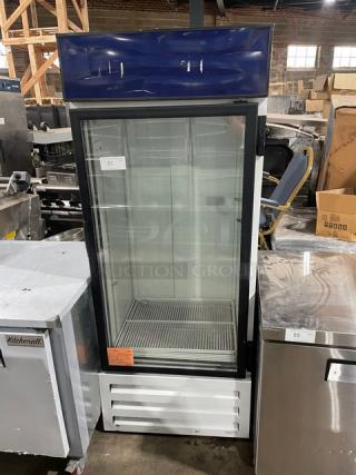 Manitowoc/McCall Commercial Single Door Reach In Refrigerator Merchandiser! With View Through Door! With Poly Coated Rack! Model MER17GWG Serial 1007152090037! 115V 1Phase! - Item #1187300