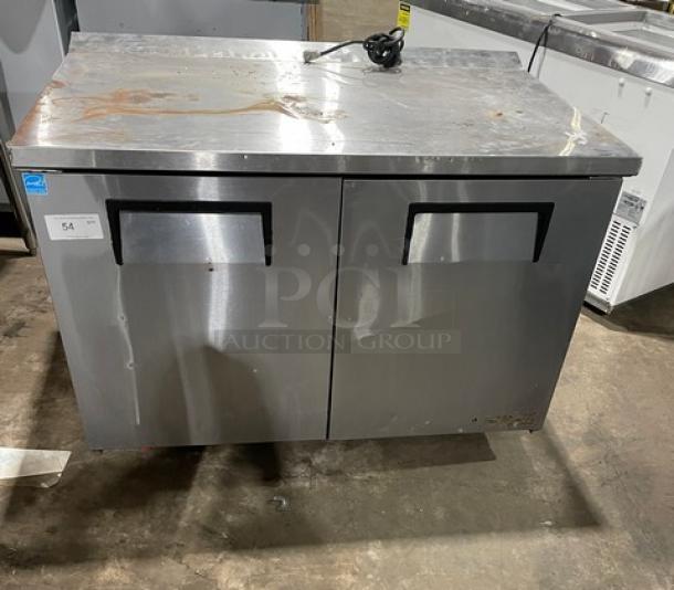 Nice! True Commercial 2 Door Under The Counter/Worktop Cooler! All Stainless Steel! Model TWT48HC Serial 9068245! 115V 1Phase! Working When Removed! - Image 1 of 7