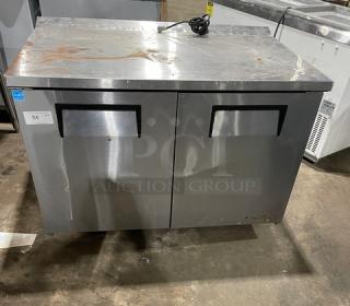 Nice! True Commercial 2 Door Under The Counter/Worktop Cooler! All Stainless Steel! Model TWT48HC Serial 9068245! 115V 1Phase! Working When Removed! - Item #1187284