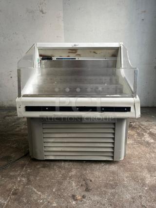 Grab & Go Open Top Display Cooler in Steel/White
