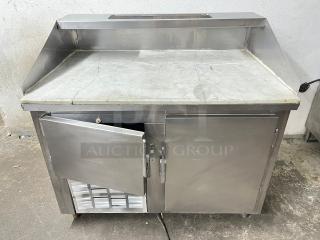 LEADER 2 DOOR CUSTOM MARBLE TOP PIZZA PREP TABLE - Item #1187593