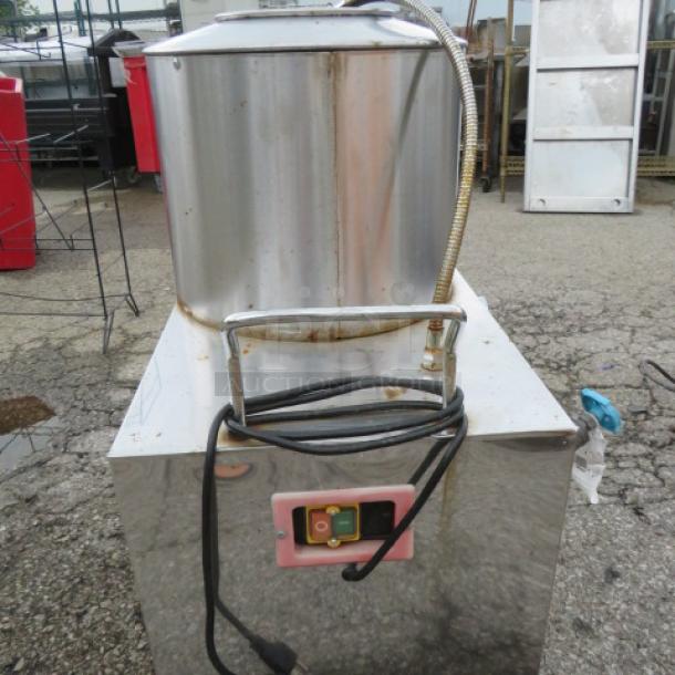 One Electric Potato Wash And Peel Machine On Casters. - Image 3 of 3
