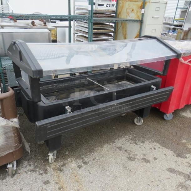 One Cambro Portable Food/Cold Bar With Sneeze Guards, And 2 Lift Up Side  Rails, On Casters. 64X34X46. $2049.00 - Image 1 of 2