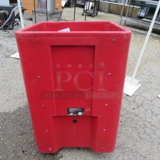 One IRP  Portable Drink Holder On Casters With Drain. #IRP-650. Missing 1 Caster. 21X21X34