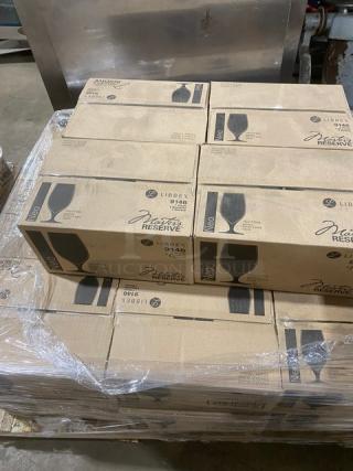 BRAND NEW! FULL PALLET! Libbey Master's Reserve Neo Series Commercial Clear 16 Oz. Goblet! 1-Dozen Per Case! Model: 9146! 24X Your Bid!
