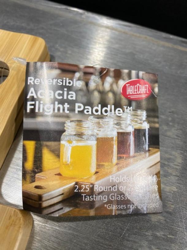 BRAND NEW! TableCraft Commercial Reversible Bamboo Acacia Flight Paddle! Model: FLIGHT1! 7X Your Bid! - Image 2 of 5