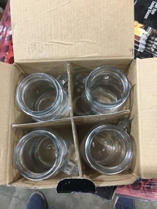 BRAND NEW! TableCraft Commercial Clear 4.5 Oz. Glass Mason Jars! 4 Per Case! Model: FLBEER4! 6X Your Bid!