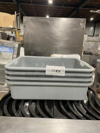 BRAND NEW! Commercial Gray Rectangular Perforated Bus Box/Utility Tub! 4X Your Bid!