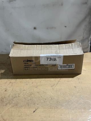 BRAND NEW! Winco Commercial Stainless Steel 1 Oz. Solid Food Portion Spoon/Spoodle! With Yellow Grip Handle! Model: FPS-1! 12X Your Bid!