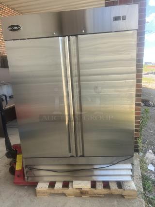 WOW! NEW! SABA Stainless Steel 2-Door Refrigerated Cooler W/Castors
Model # S-47R - Item #1187899
