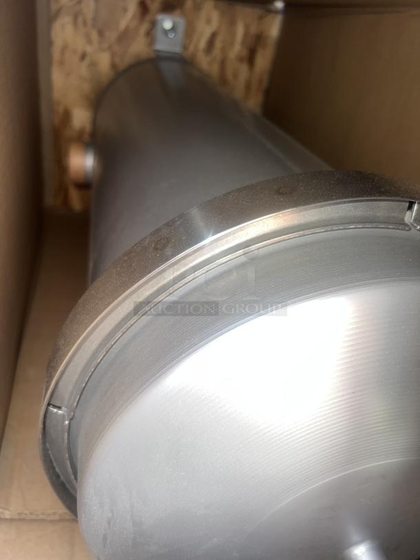 ELDGE Bullet Filter, metal cylindrical design, excellent condition, used for industrial filtration systems.