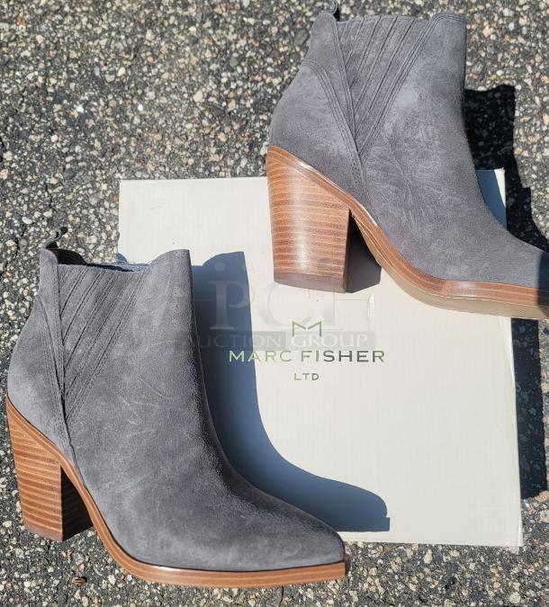 *NEW IN BOX* Marc Fisher Woman's Taupe Suede Alva Pointy-Toe Ankle Boot. Size 7 1/2 M. Never Worn! - Image 1 of 4