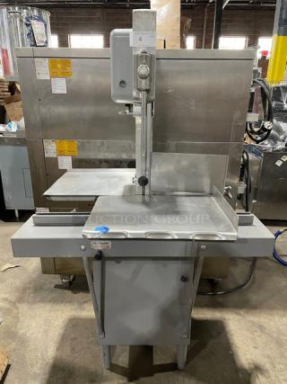 SWEET! Hobart Commercial Stainless Steel Electric Powered Vertical Band Meat Saw! Model: 5212 SN: 27-1024-918! 200-230V 3 Phase! On Legs! WORKING WHEN REMOVED! - Item #1188369