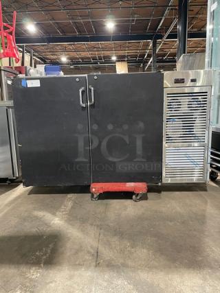 Infinity Commercial Black Powder Coated Stainless Steel 2 Door Backbar Refrigerator! With Chrome Plated Wire Racks! Model: IBCRS-2D-FLD-DL-RC-AS SN: 202302-3040! 115V 1 Phase!