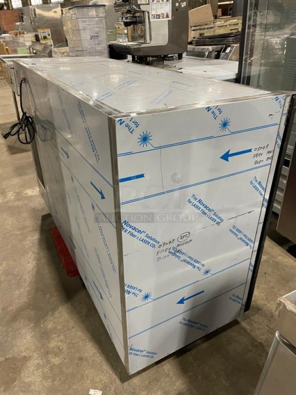 Infinity Commercial Black Powder Coated Stainless Steel 2 Door Backbar Refrigerator! With Chrome Plated Wire Racks! Model: IBCRS-2D-FLD-DL-RC-AS SN: 202302-3040! 115V 1 Phase! - Image 4 of 10