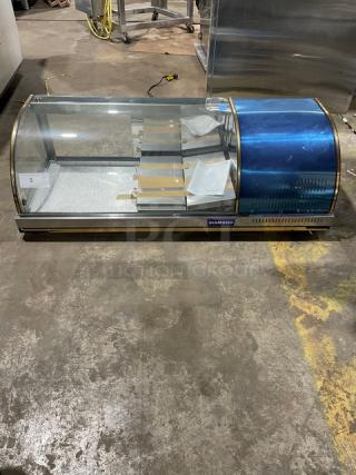 NEW! Diamond Equipment Commercial Stainless Steel Curved Glass Refrigerated 49" Sushi Display Case! With Rear Sliding Doors! Model: GVRB-120! 110V!