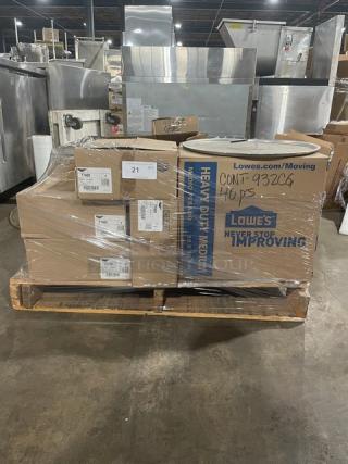 BRAND NEW! MIXED PALLET! Vollrath Commercial Stainless Steel Full-Sized Hinged Steamtable Pan Dome Cover! Model: 77400! With Vollrath Wear-Ever Series Commercial Aluminum 14-7/8" Round Flat Pot/Pan Cover! With Black Torogard Grip Handle! Model: 67541! With Vollrath Wear-Ever Series Commercial Aluminum 7-7/8" Round Flat Pot/Pan Cover! With Black Torogard Grip Handle! Model: 67327! With Vollrath Jacobs Pride Series Commercial Stainless Steel Thumb Disher! With Yellow Grip Handle! 12 Per Case! Model: 47144! With Vollrath Superpan Wire Grate! Model: 74300! & MORE! 62X Your Bid!