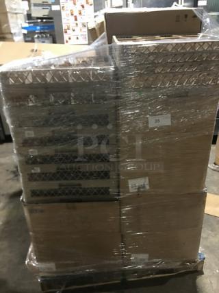 BRAND NEW! MIXED PALLET! Vollrath Traex Series Commercial Beige 20-Compartment Cup Rack! Model: TR5! With Vollrath Traex Series Commercial Beige Full-Size Rack Max 30-Compartment Glass Rack! Model: TR12HHH! With Vollrath Traex Series Commercial Beige Full-Size 36-Compartment 4-13/16" Glass Rack! Model: TR7C! With Vollrath Traex Series Commercial Beige Full-Size 16-Compartment Glass Rack! Model: TR8! 8X Your Bid!