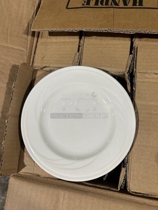 BRAND NEW! MIXED PALLET! Libbey By Syracuse China Cascade Collection Commercial White Ivory 6-1/4" Round Medium Rim Flint Porcelain Plate! Model: 950038261! With Arcoroc Commercial White 10 Oz. Daring Mug! Model: G375210! With Lot Of Assorted Teaspoon & Dinner Knife! & MORE! 37X Your Bid! - Image 8 of 11