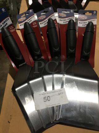 BRAND NEW! Winco Commercial Stainless Steel Extra Heavy Duty Offset Turner! With Black Grip Handle! Model: TKP-63! 5X Your Bid!