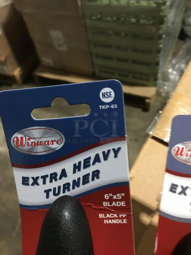 BRAND NEW! Winco Commercial Stainless Steel Extra Heavy Duty Offset Turner! With Black Grip Handle! Model: TKP-63! 5X Your Bid! - Image 2 of 3