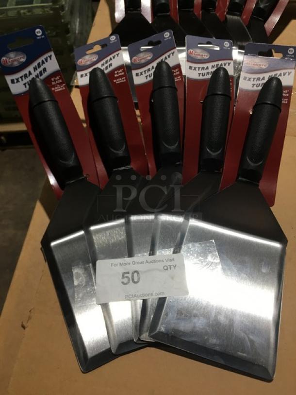 BRAND NEW! Winco Commercial Stainless Steel Extra Heavy Duty Offset Turner! With Black Grip Handle! Model: TKP-63! 5X Your Bid! - Image 3 of 3
