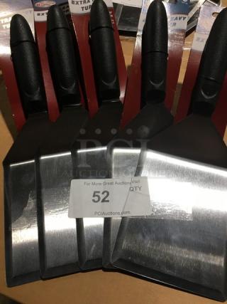 BRAND NEW! Winco Commercial Stainless Steel Extra Heavy Duty Offset Turner! With Black Grip Handle! Model: TKP-63! 5X Your Bid!