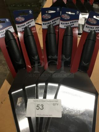 BRAND NEW! Winco Commercial Stainless Steel Extra Heavy Duty Offset Turner! With Black Grip Handle! Model: TKP-63! 5X Your Bid!