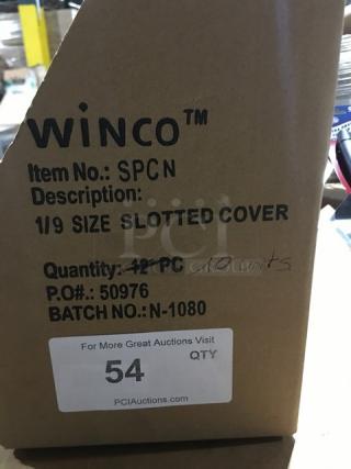 BRAND NEW! Winco Commercial Stainless Steel 1/9-Size Slotted Hotel/Steamtable Pan Lid/Cover! Model: SPCN!